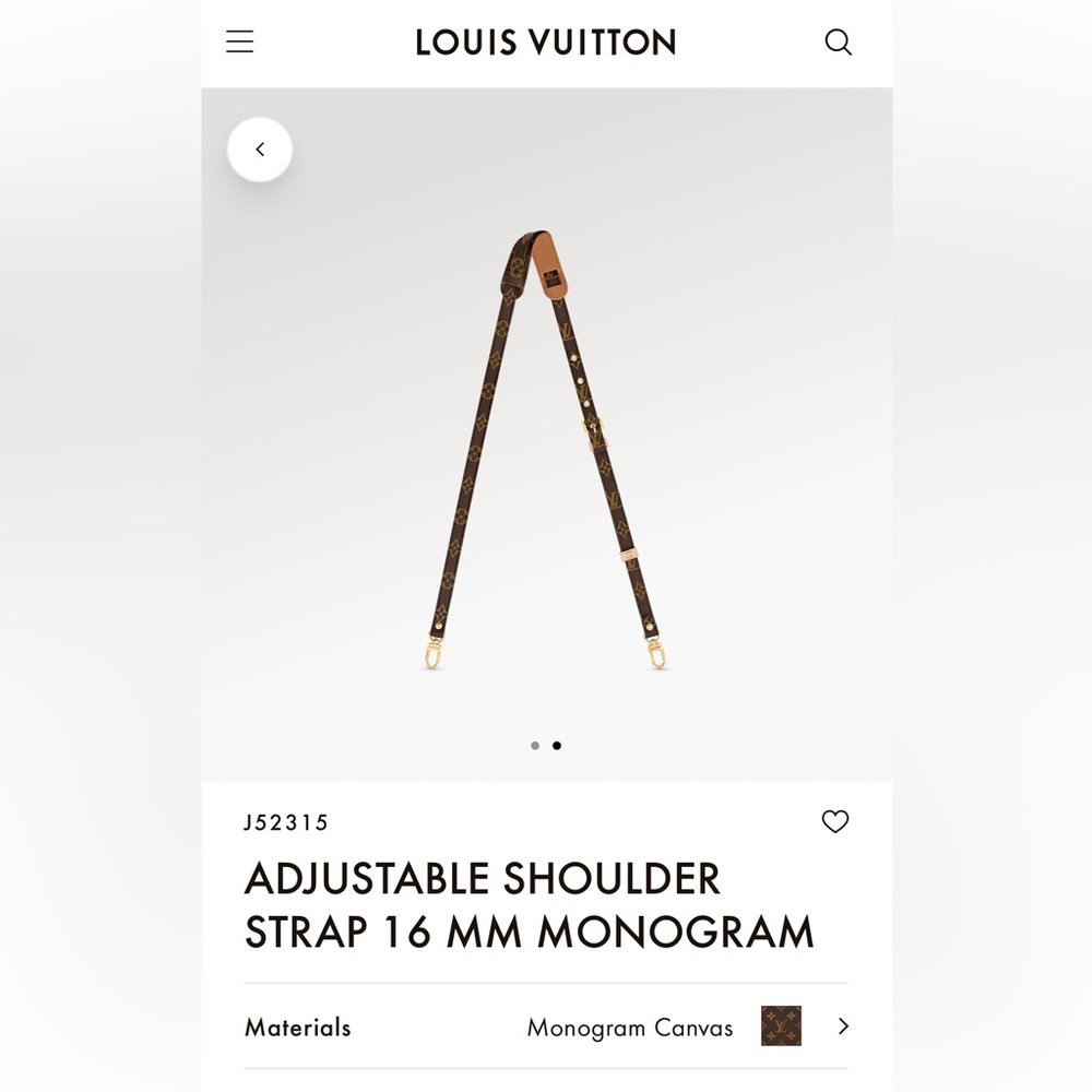 Authentic Louis Vuitton crossbody strap- excellent condition